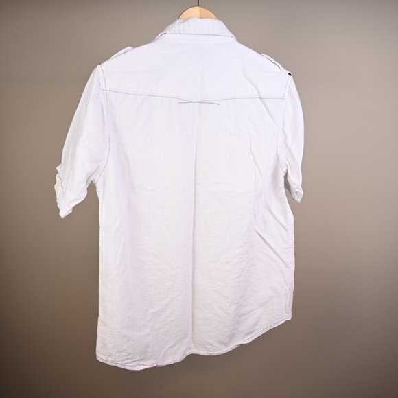 Men's Cotton Short Sleeve Button Down Shirt-Size Small - Picture 8 of 9